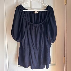 LOFT Plus Puff-Sleeve Blouse